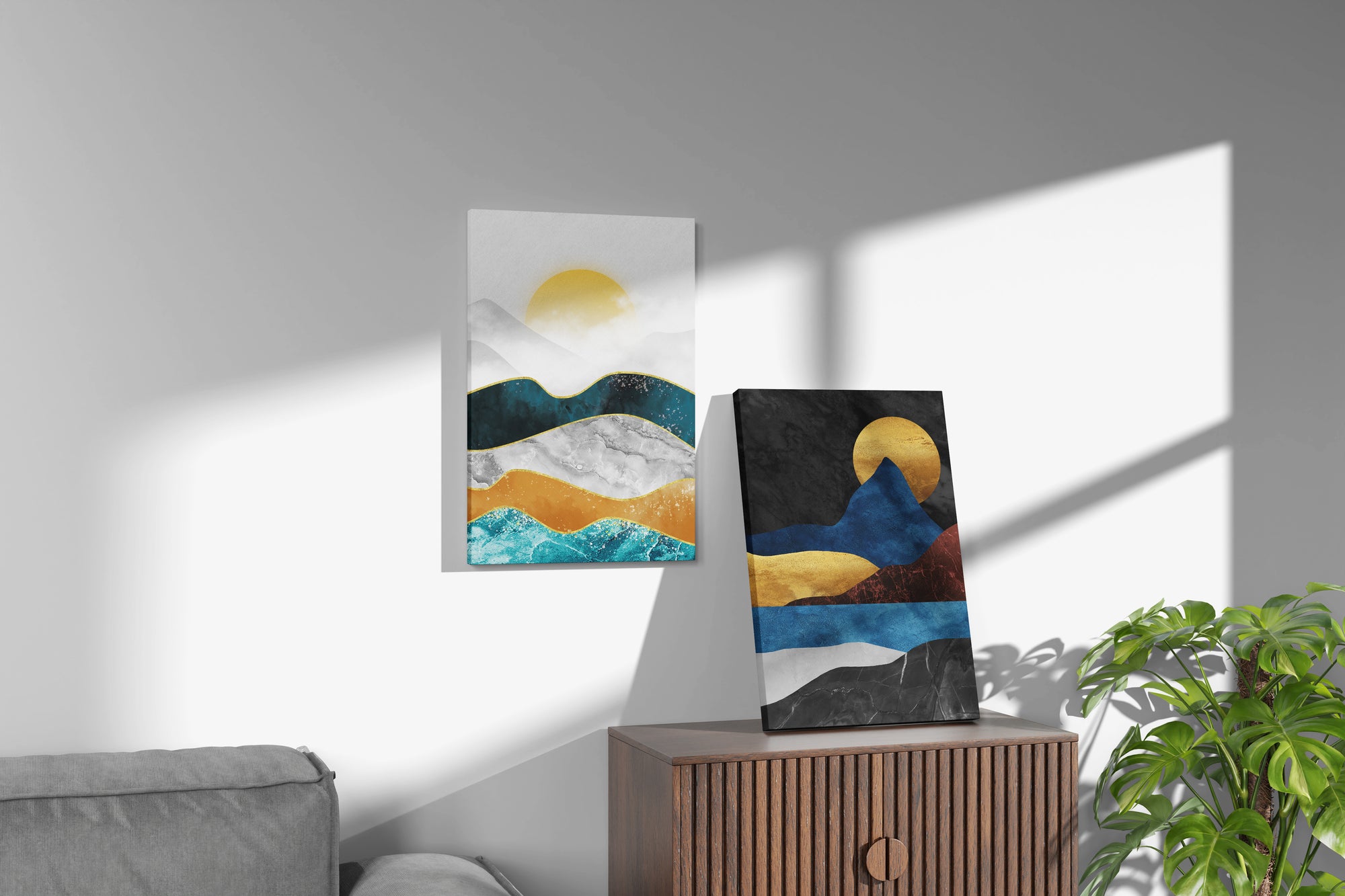 Set of 2 UV Canvas Painting 24x36 Inch