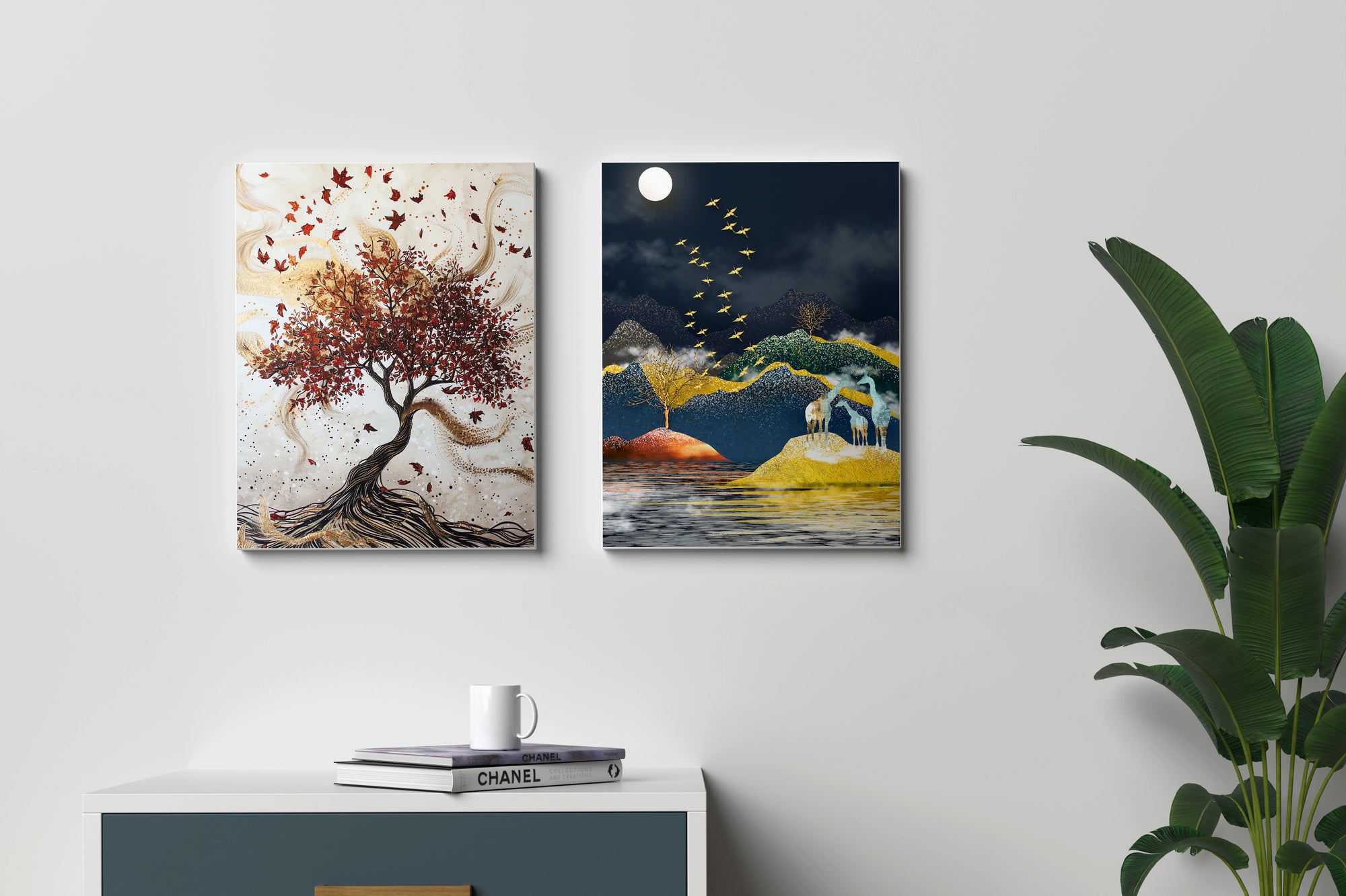 Set of 2 UV Canvas Painting 24x36 Inch