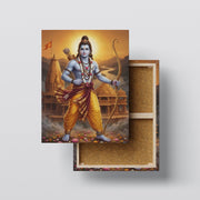 Lord Rama: Radiant Divine Archer at the Grand Temple Heritage Portrait – Premium Canvas Wall Art