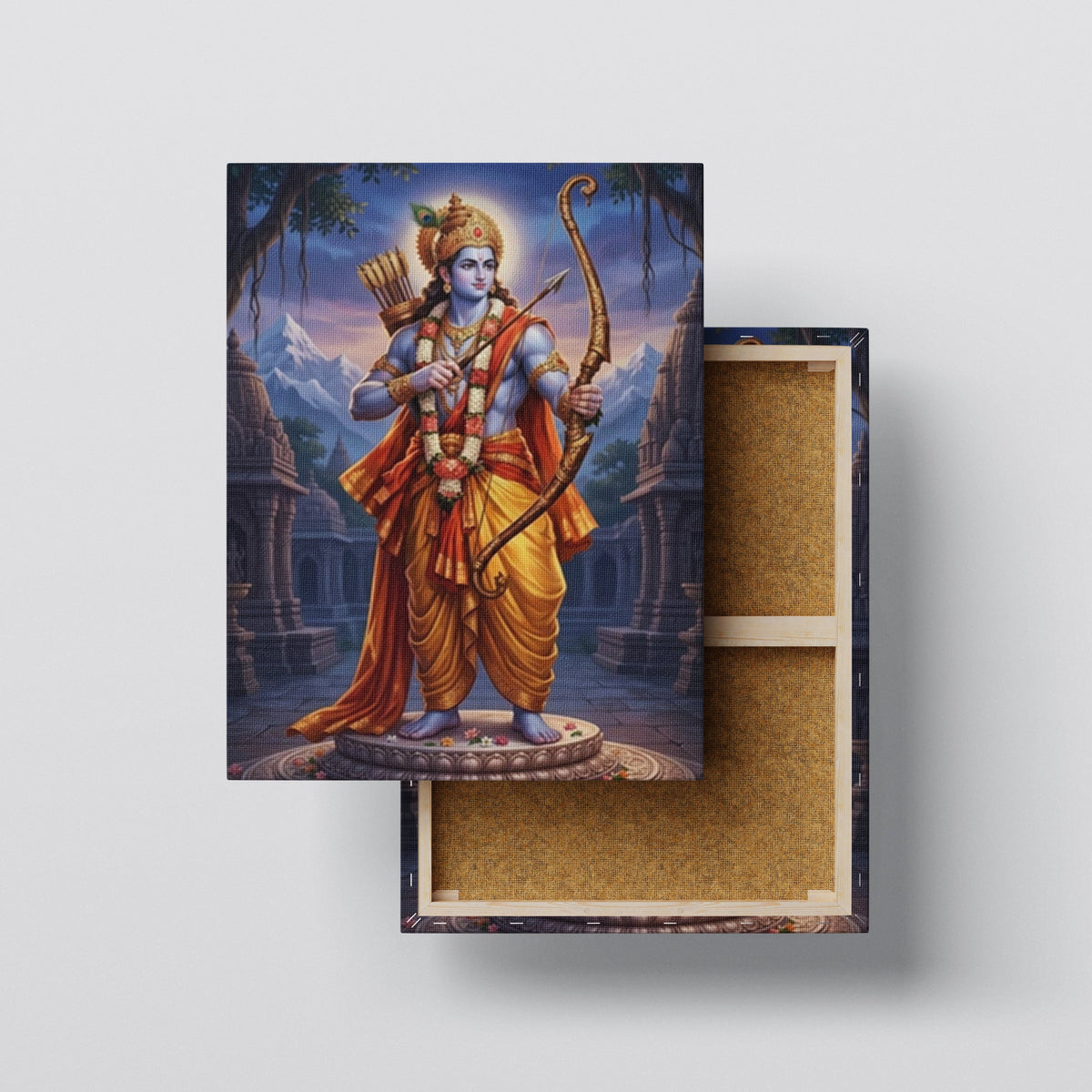 Lord Rama: Divine Archer in Temple Courtyard Heritage Portrait – Premi ...