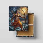 Lord Rama: Epic Ram Setu and Divine Resolve Heritage Portrait – Premium Canvas Wall Art