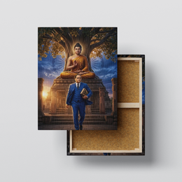 Lord Gautam Buddha & Dr. Babasaheb Ambedkar Constitutional Legacy Premium Canvas