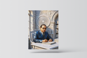 Dr. Babasaheb Ambedkar Writing the Constitution Premium Canvas Wall Art Frame