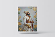 Chhatrapati Shivaji Maharaj: Royal Warrior Profile Heritage Portrait – Premium Canvas Wall Art