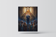 Dr. Babasaheb Ambedkar Guiding the People with Lord Gautam Buddha Premium Canvas
