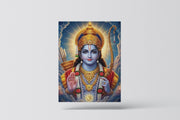 Divine Lord Rama Blessing Portrait with Sacred Om - Premium Canvas Wall Art