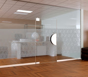Frosted Geometric Maze Window Film | Self-Adhesive Interlocking Diamond Glass Decal | Peel and Stick Privacy Partition Sticker