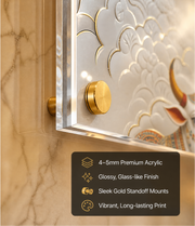 Kamdhenu Gomata & Vasaru with Lotus | Vastu Samruddhi Portrait – Premium Acrylic Wall Art