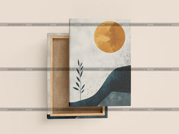 Canvas Aura – Red Sun Minimalist Print