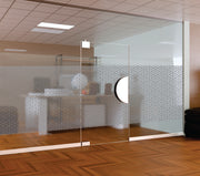 Geometric Isometric Cube Frosted Window Film | Self-Adhesive Interlocking Y-Pattern Glass Decal | Peel and Stick Architectural Privacy Partition Sticker