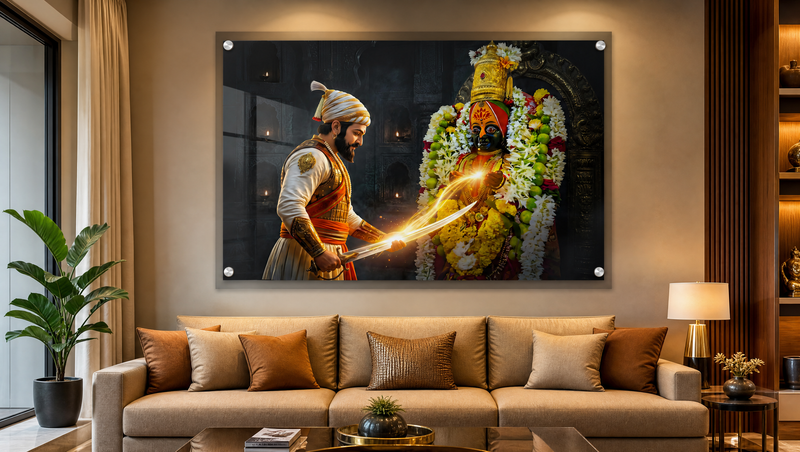 Tulja Bhavani and Chhatrapati Shivaji Maharaj | Divine Blessings – Premium Acrylic Wall Art