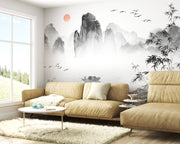 Bamboo & Misty River Japanese Bamboo Forest Wallpaper for Bedroom Walls | Misty River Mountain Wall Mural –  Nature Wallpaper, Aesthetic Boho Room Decor Living Room