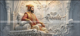 Chhatrapati Shivaji Maharaj Premium Gold Foil Canvas Frame 4x6ft