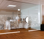 White Halftone Gradient Window Film | Self-Adhesive Dot Matrix Glass Decal | Peel and Stick Modern Geometric Privacy Partition Sticker