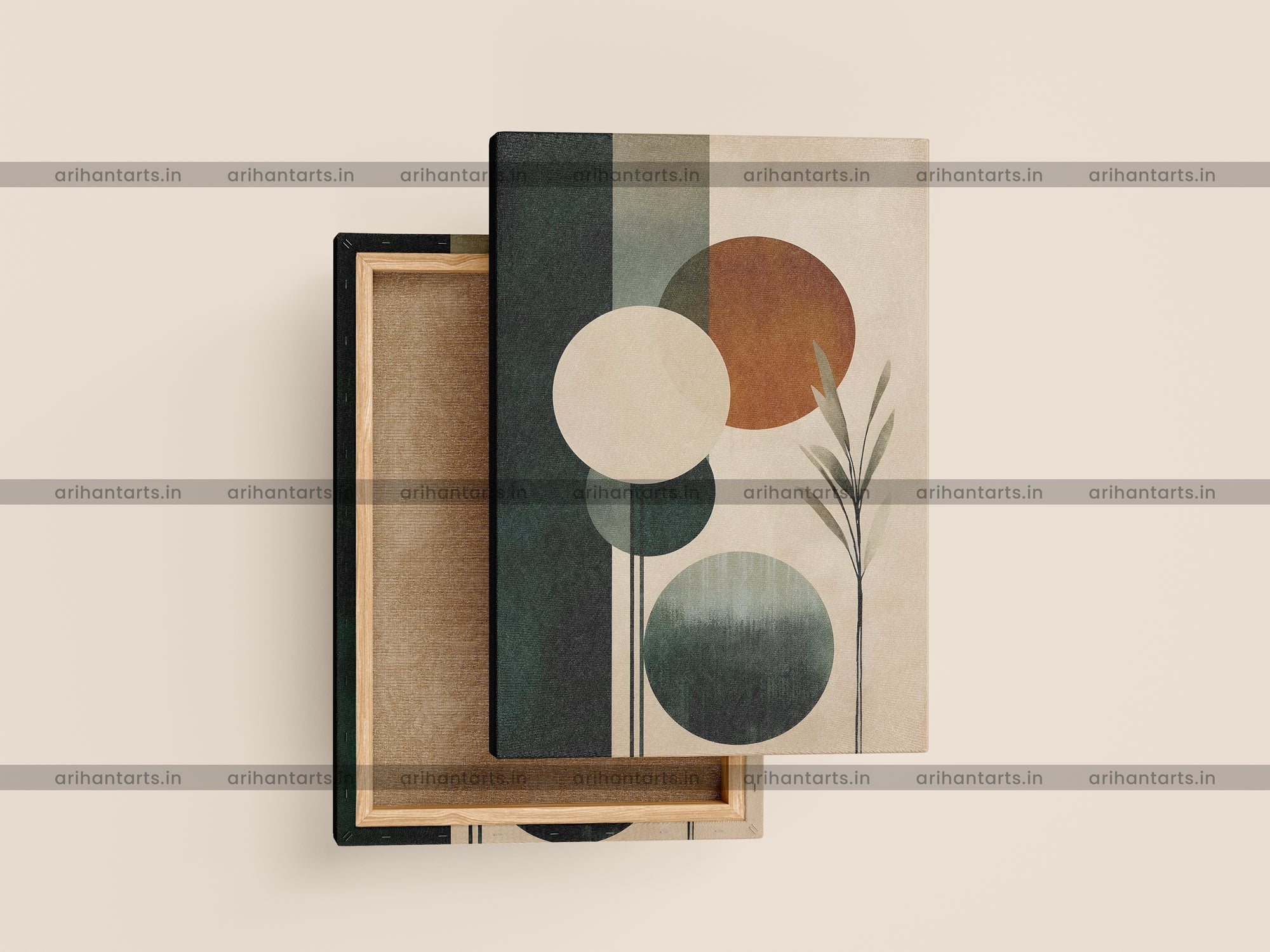 Serene Shapes – Botanical Geometric Canvas