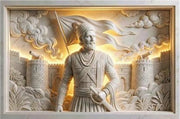 3D Golden Foil Canvas Frame C. Shivaji maharaj