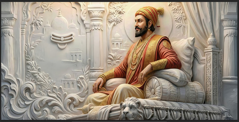Chhatrapati Shivaji Maharaj Premium Canvas Golden foil (Without name) 2.5x4