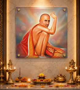 Shri Swami Samarth Maharaj: Divine Blessings & Spiritual Aura Heritage Portrait – Premium Acrylic Wall Art