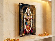 Tirupati Balaji Temple Darshan Portrait – Lord Venkateswara Acrylic Wall Photo Frame for Puja Room