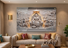 Chhatrapati Shivaji Maharaj: Royal Maratha Heritage Portrait – Premium Acrylic Wall Art for Living Room