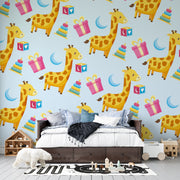 Playful Giraffes: Toybox Safari Premium Kids Wallpaper