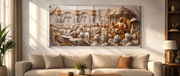 Chhatrapati Shivaji Maharaj: Shwet Swarna Royal Darbar 3D Relief Heritage Wall Art – Premium Canvas & Glossy Acrylic Frame