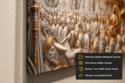 Chhatrapati Shivaji Maharaj: Shwet Swarna Royal Darbar 3D Relief Heritage Wall Art – Premium Canvas & Glossy Acrylic Frame