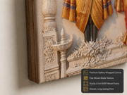 Lord Vitthal and Goddess Rukmini: Sacred Mandapam Darshan Heritage Wall Art – Luxury Canvas | Glossy Acrylic Frame