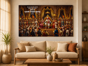 Swarajya Darbar: Majestic Chhatrapati Shivaji Maharaj Coronation Wall Art – Premium Canvas & Glossy Acrylic