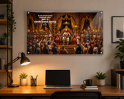 Swarajya Darbar: Majestic Chhatrapati Shivaji Maharaj Coronation Wall Art – Premium Canvas & Glossy Acrylic
