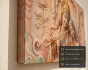 Divine Radha Krishna: Prem Ras Sculptural Heritage Wall Art – Premium Canvas & Glossy Acrylic Collection
