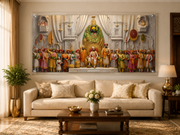 Divine Swarajya Darbar: Chhatrapati Shivaji Maharaj & Tulja Bhavani Mata Heritage Wall Art – Premium Canvas & Glossy Acrylic Collection
