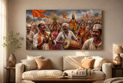Lord Vitthal: Pandharpurchi Wari Warkari Gajar Heritage Wall Art – Premium Canvas | Glossy Acrylic Frame