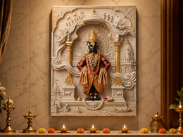 भगवान विठ्ठल: पंढरपूरची वारी चंद्रभागा दर्शन हेरिटेज वॉल आर्ट – लक्झरी कॅनव्हास | ग्लॉसी ॲक्रेलिक फ्रेम