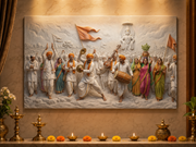 Lord Vitthal: Pandharpurchi Wari Warkari Gajar Heritage Wall Art – Premium Canvas | Glossy Acrylic Frame