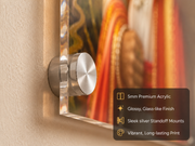 Chhatrapati Shivaji Maharaj Royal White Attire & Sunset Fort Background – Premium UV Acrylic Photo Frame
