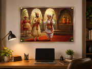 Chhatrapati Shivaji Maharaj & Sant Tukaram: Pavitra Mandir Bhet Portrait – Premium Acrylic Wall Frame