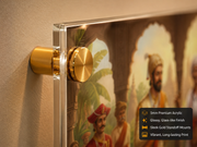Chhatrapati Shivaji Maharaj & Sant Tukaram: Pavitra Mandir Bhet Portrait – Premium Acrylic Wall Frame