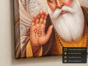 Guru Nanak Dev Ji 3D Marble Illusion Photo Frame – Ik Onkar Premium Canvas & Acrylic Wall Decor Frame