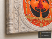 Salasar Balaji 3D Marble Effect Temple Photo Frame – Pooja Room Premium Canvas & Glossy Acrylic Wall Decor