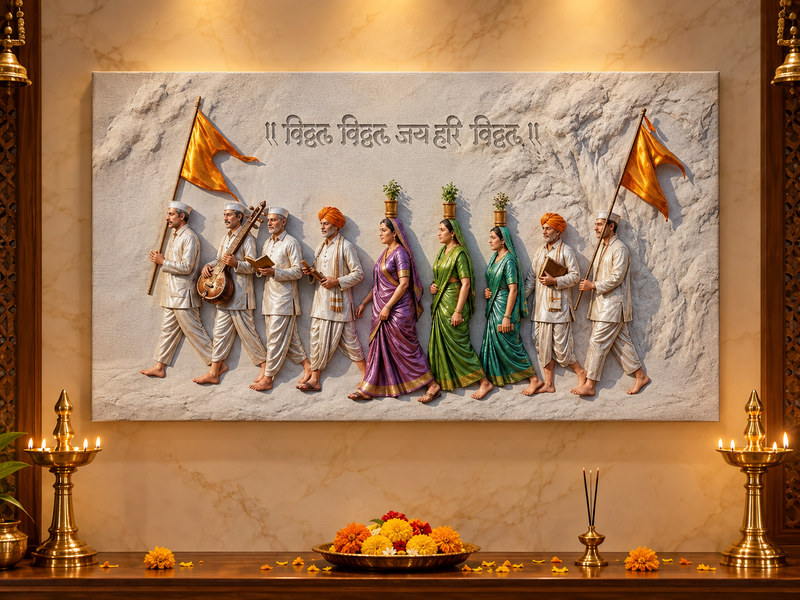 भगवान विठ्ठल: पंढरपूर दिव्य शृंगार दर्शन हेरिटेज वॉल आर्ट – प्रीमियम कॅनव्हास | ग्लॉसी ॲक्रेलिक फ्रेम कलेक्शन