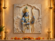 Divine Lord Shri Ram 3D Marble Illusion Photo Frame – Pooja Room Premium Canvas & Acrylic Wall Decor Frame