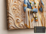 Divine Lord Shri Ram 3D Marble Illusion Photo Frame – Pooja Room Premium Canvas & Acrylic Wall Decor Frame