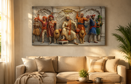 Chhatrapati Shivaji Maharaj 'Randhurandhar' & Armed Maratha Warriors – 3D Canvas – Premium Canvas & Glossy Acrylic Frame