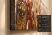Chhatrapati Shivaji Maharaj 'Randhurandhar' & Armed Maratha Warriors – 3D Canvas – Premium Canvas & Glossy Acrylic Frame