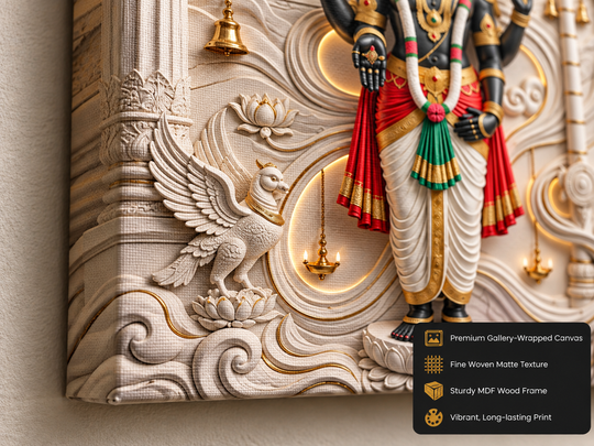 भगवान विठ्ठल: पंढरपूर दिव्य शृंगार दर्शन हेरिटेज वॉल आर्ट – प्रीमियम कॅनव्हास | ग्लॉसी ॲक्रेलिक फ्रेम कलेक्शन