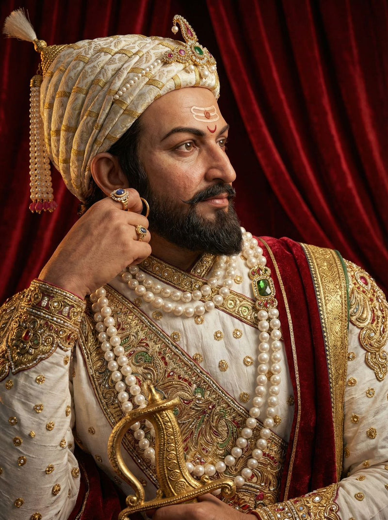 Chhatrapati Shivaji Maharaj: The Visionary Swarajya Heritage Portrait – Premium Canvas Frame