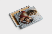 Dr. Babasaheb Ambedkar in Reverence to Lord Gautam Buddha Premium Canvas Wall Art Frame