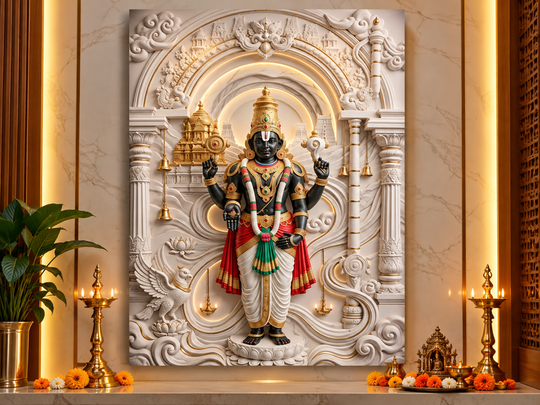 भगवान विठ्ठल: पंढरपूर दिव्य शृंगार दर्शन हेरिटेज वॉल आर्ट – प्रीमियम कॅनव्हास | ग्लॉसी ॲक्रेलिक फ्रेम कलेक्शन