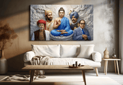 Lord Gautam Buddha with Chhatrapati Shivaji Maharaj and Dr. Babasaheb Ambedkar Premium Canvas Wall Art